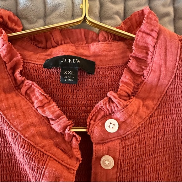 Rust colored J Crew Garden Top in Soft Gauze. 100% cotton. XL. EUC - Picture 3 of 7